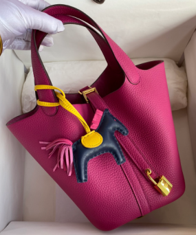 에르메스 피코탄 락22 퍼플 금장 소가죽